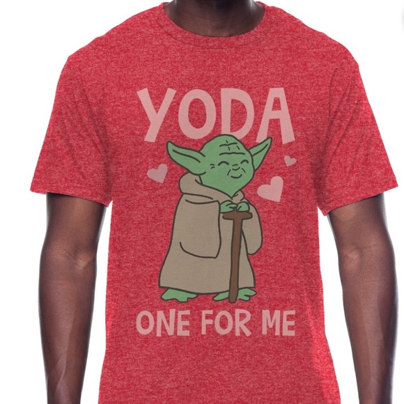 Star Wars Mens Graphic Yoda Valentines Tshirt Red Small NWT - Picture 3 of 5